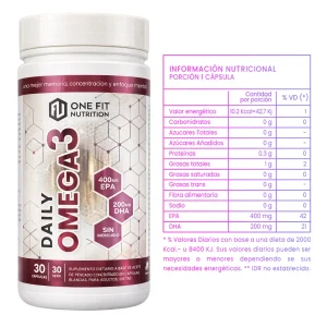 Omega 3 One Fit en Cápsulas con Aceite de Pescado y 30 Porciones