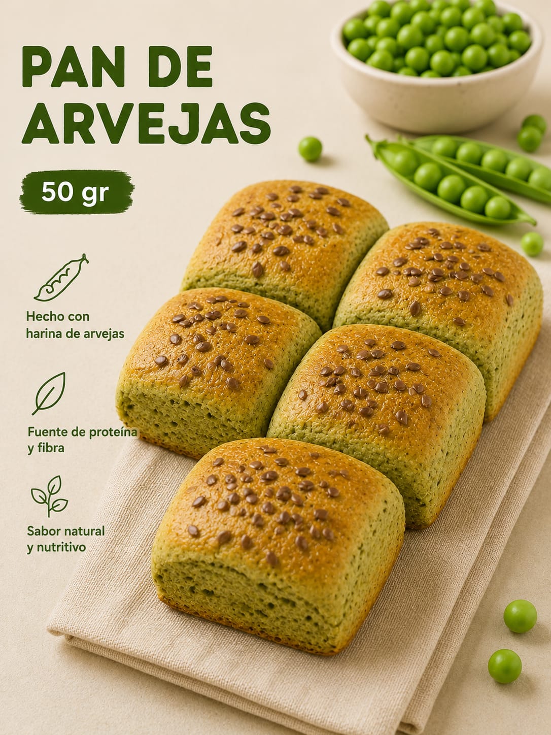 PAN DE ARVEJAS PROTEICO