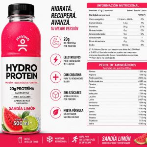 MOVING HYDRO PROTEIN - Sabor Sandia y Limon 500 ml.