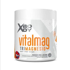 Vitalmag Trimagnesio Xbody 300grs Malato Citrato Glicinato Sabor Frutos Rojos
