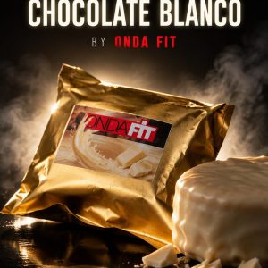 ALFAJOR PROTEICO RELLENO DE DULCE DE LECHE CON BAÑO BLANCO X 12 UNID.