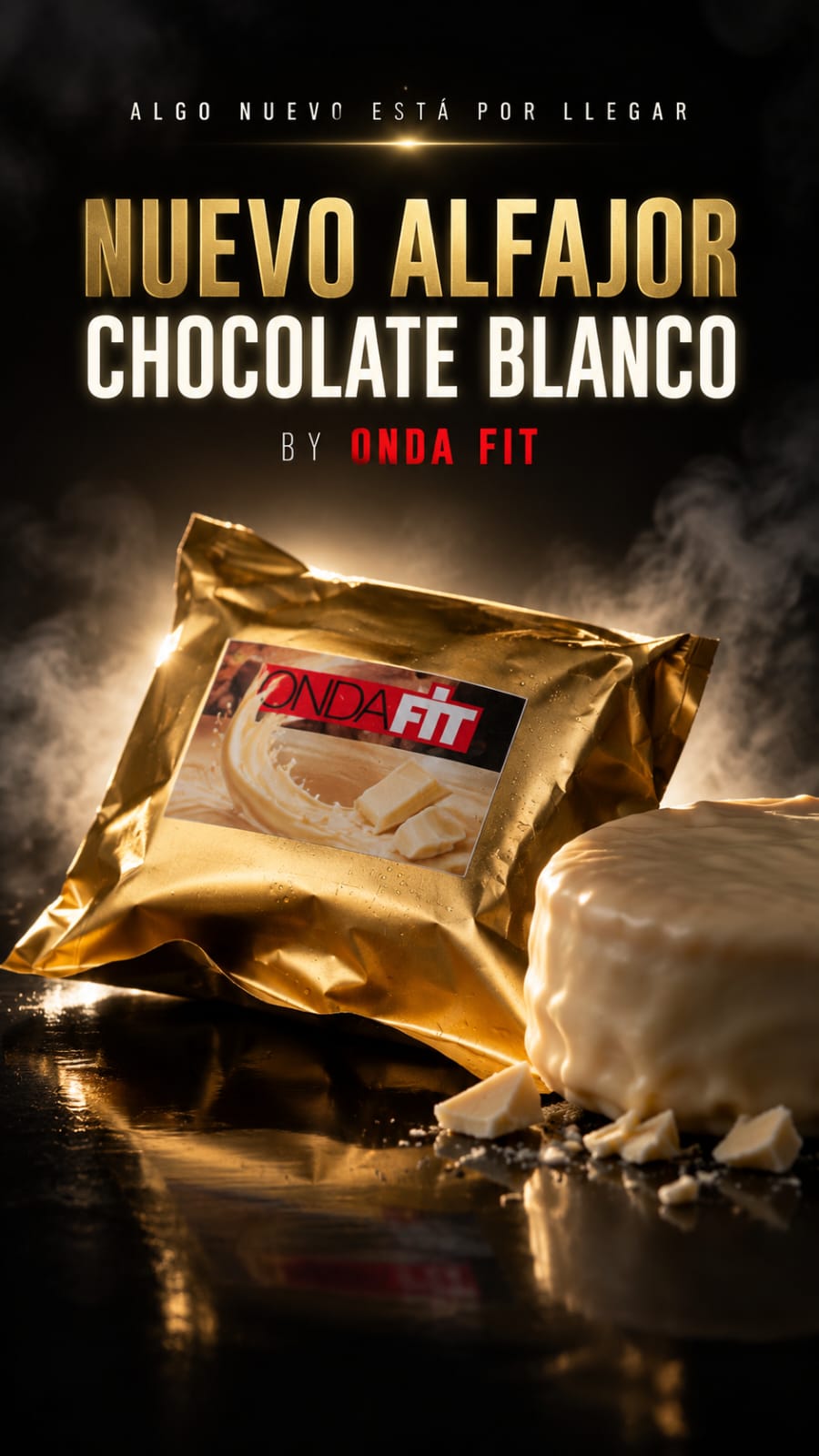 ALFAJOR PROTEICO RELLENO DE DULCE DE LECHE CON BAÑO BLANCO X 12 UNID.
